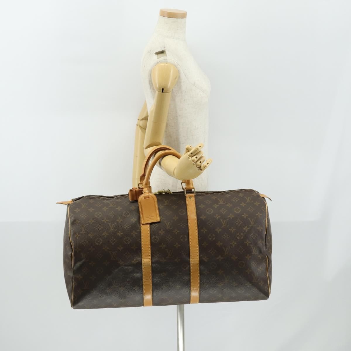 Louis Vuitton Keepall Bag Monogram Canvas, BROWN, CANVAS, Travel bag