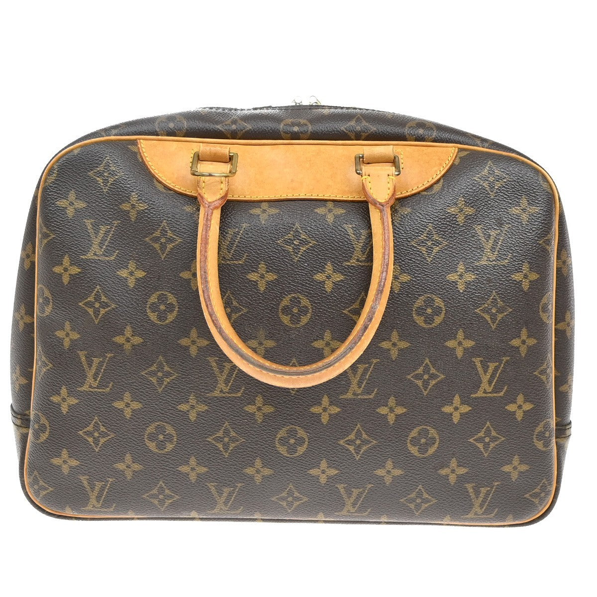 Louis Vuitton Deauville Handbag Monogram Canvas, BROWN, LEATHER, Handbag