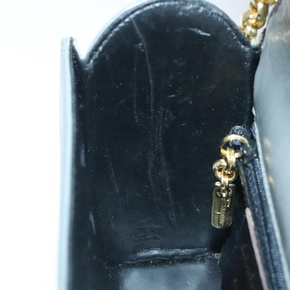 Salvatore Ferragamo Vintage Flap Chain Shoulder Bag Leather, GRAY, LEATHER, Shoulder bag