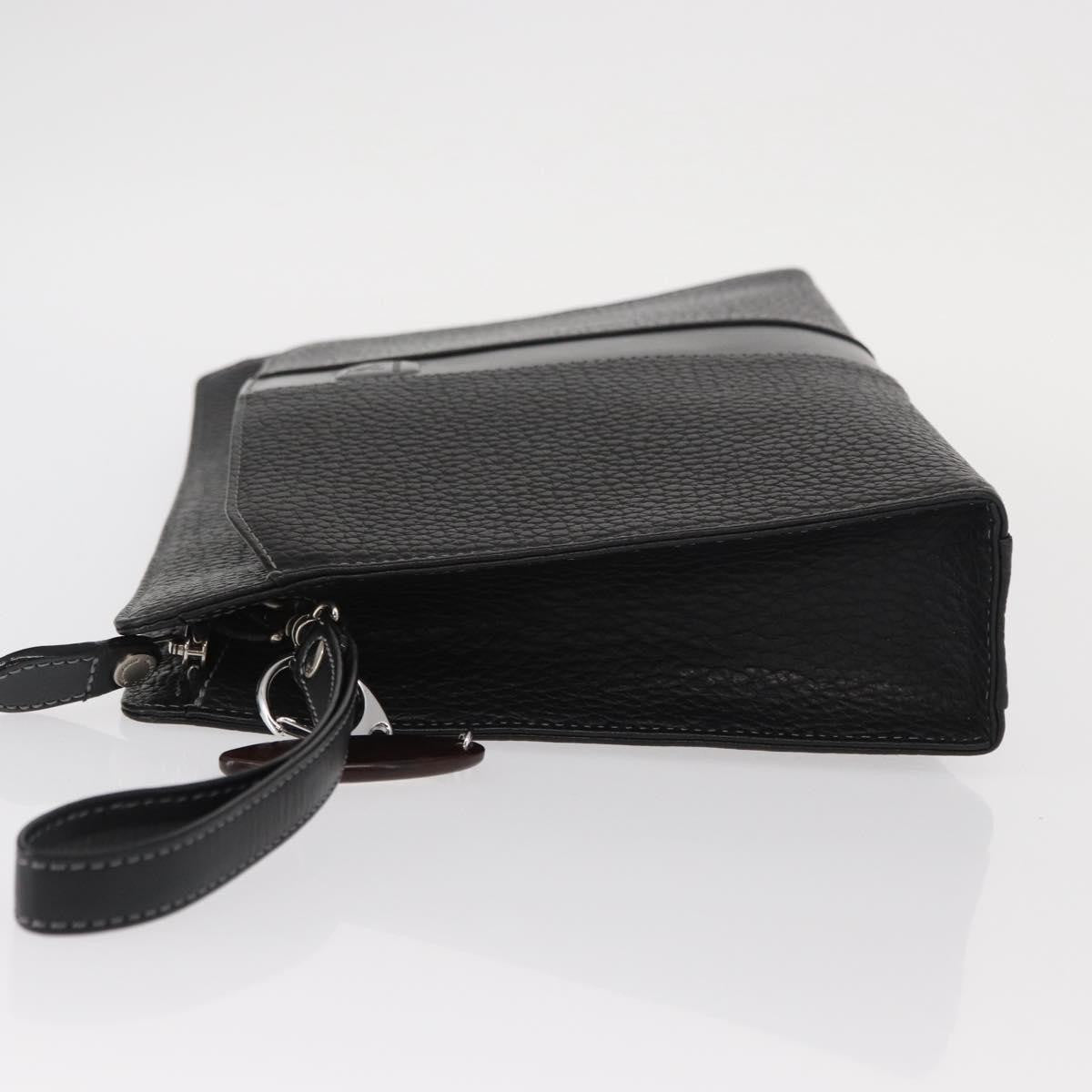 Burberry Zip Clutch Leather, BLACK, LEATHER, Clutche & pouche