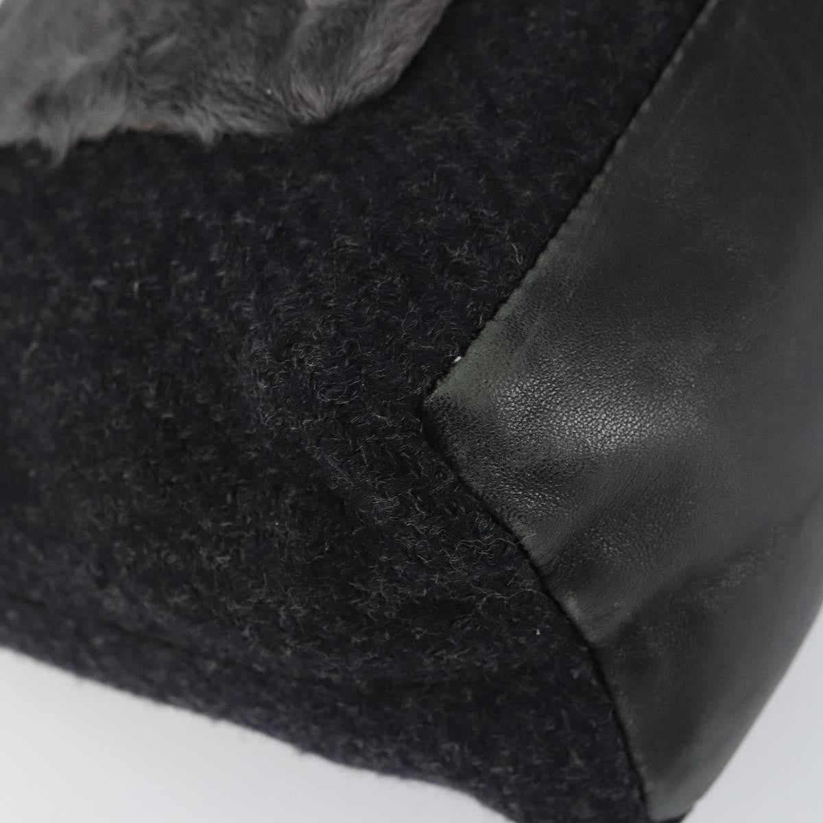 Prada Vintage Shoulder Bag Wool, BLACK, WOOL, Shoulder bag