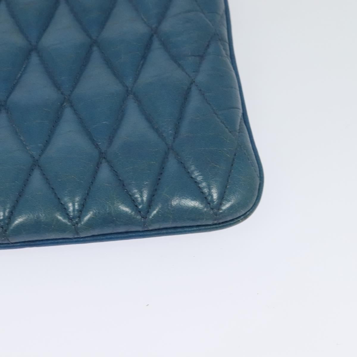 Miu Miu Zip Wristlet Pouch Matelasse Leather, BLUE, LEATHER, Clutche & pouche