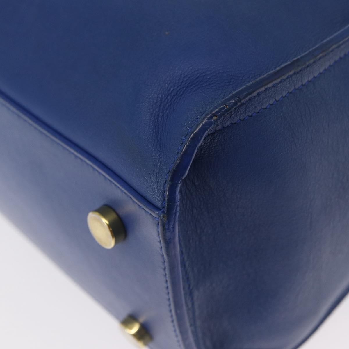 Saint Laurent Monogram Cabas Leather, BLUE, LEATHER, Handbag