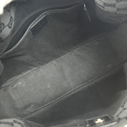 Gucci Vintage tote Leather, BLACK, CANVAS, Tote bag