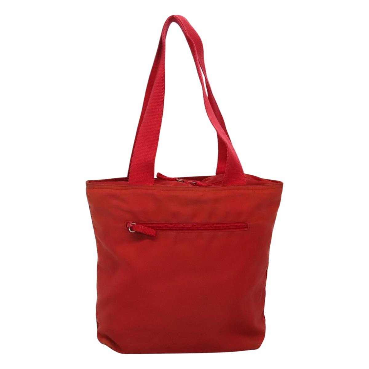 Prada Vintage Zip Tote Tessuto, Red, Nylon, Tote Bag