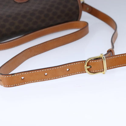 Celine Macadam Shoulder Bag PVC Leather, BROWN, CANVAS, Shoulder bag