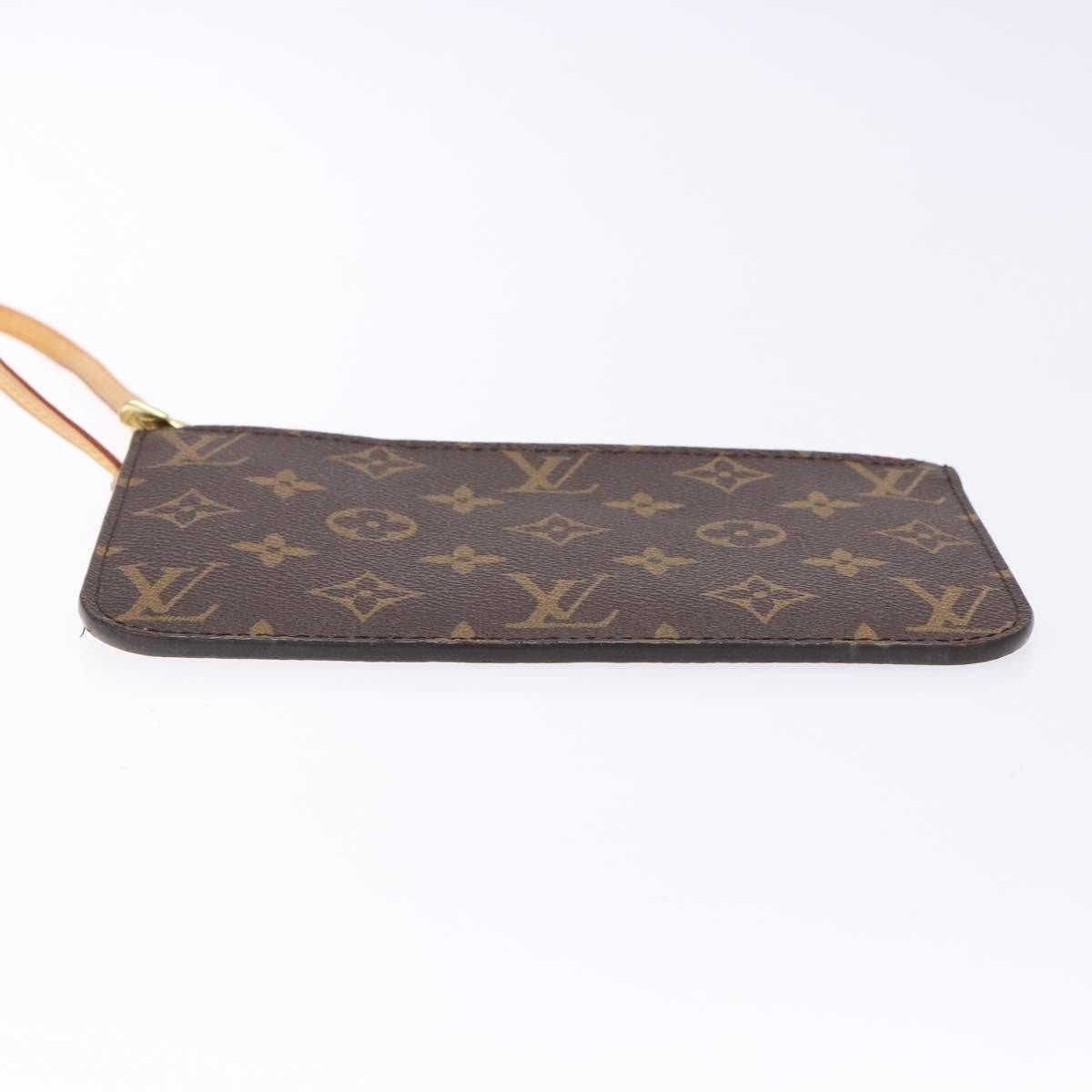 Louis Vuitton Neverfull Pochette Monogram Canvas, BROWN, CANVAS, Tote bag