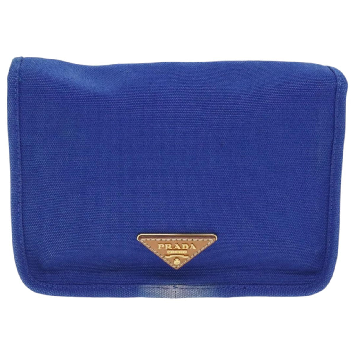 Prada Push Lock Flap Shoulder Bag Canvas, BLUE, CANVAS, Shoulder bag