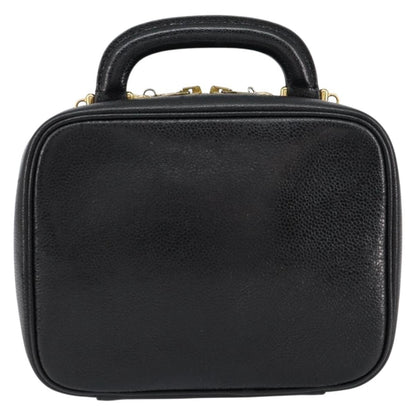 Chanel Vintage Timeless Zip Around Vanity Case Caviar, BLACK, LEATHER, Clutche & pouche
