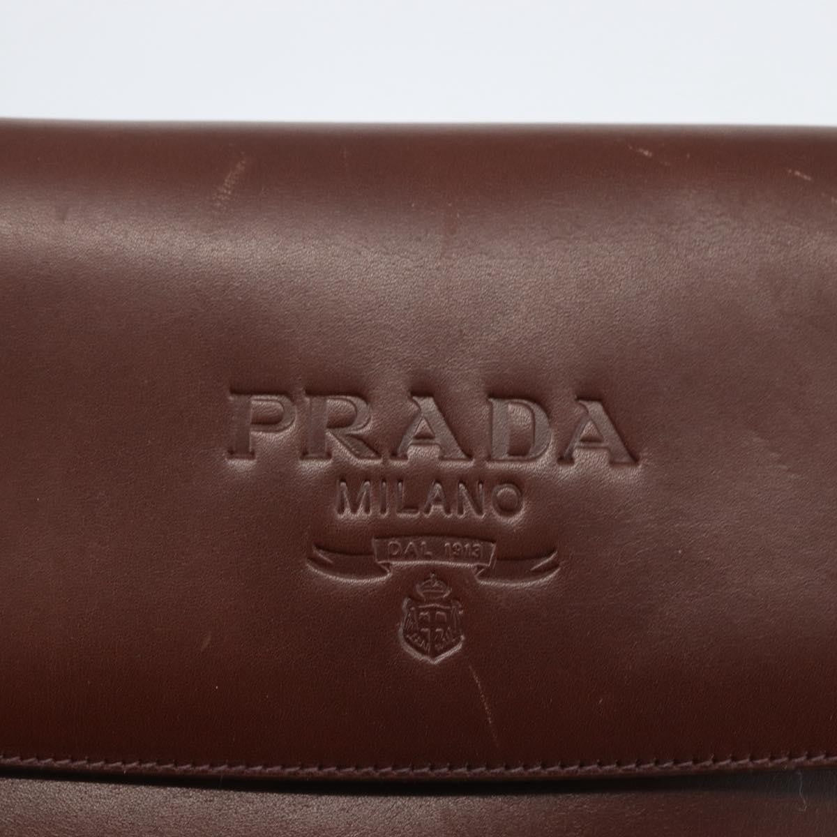 Prada Vintage Shoulder Bag Leather, BROWN, LEATHER, Shoulder bag