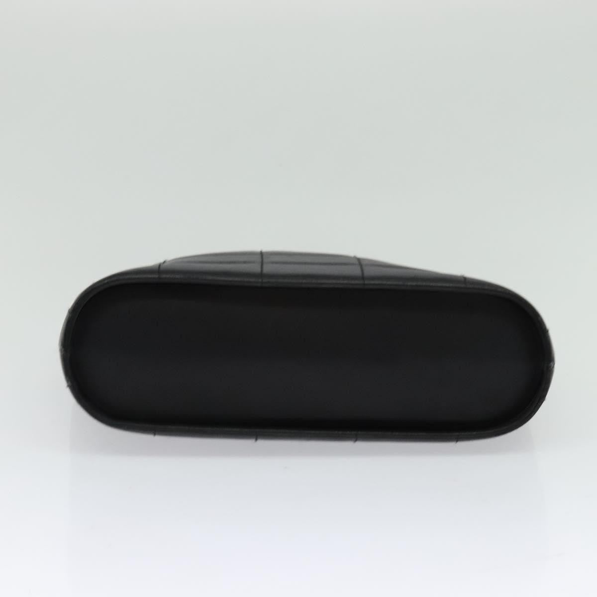 Chanel Vintage Chocolate Bar Metal Ring Tote Quilted Lambskin, BLACK, LEATHER, Tote bag