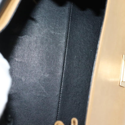 Chanel Chocolate Bar Flap Bag Quilted Lambskin, BEIGE, LEATHER, Shoulder bag