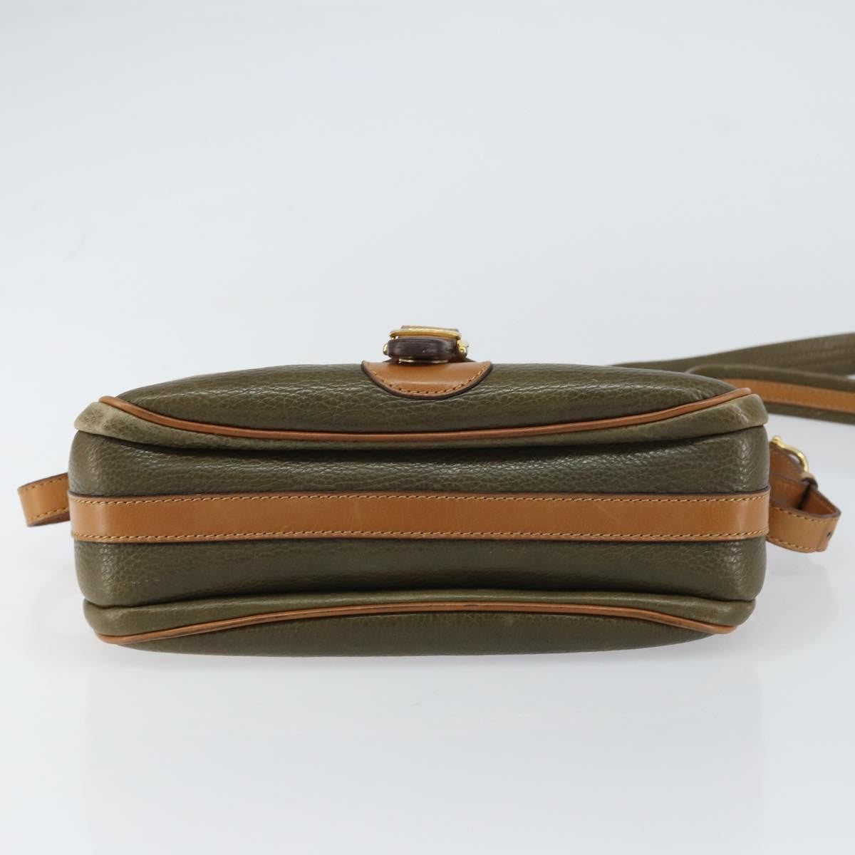 Celine Vintage Shoulder Bag Leather, KHAKI, LEATHER, Shoulder bag