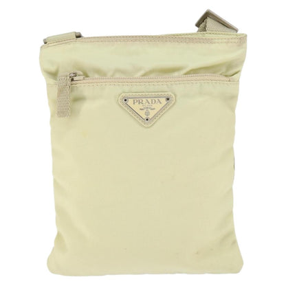 Prada Flat Messenger Tessuto, SILVER, NYLON, Shoulder bag