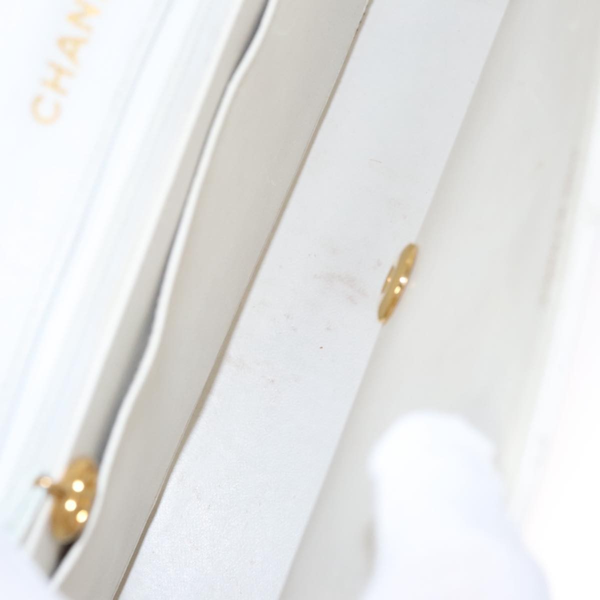 Chanel Flap Clutch Shearling, WHITE, LEATHER, Clutche & pouche