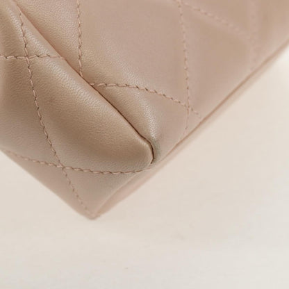 Chanel Vintage Top Handle Flap Bag Quilted Lambskin, PINK, LEATHER, Handbag