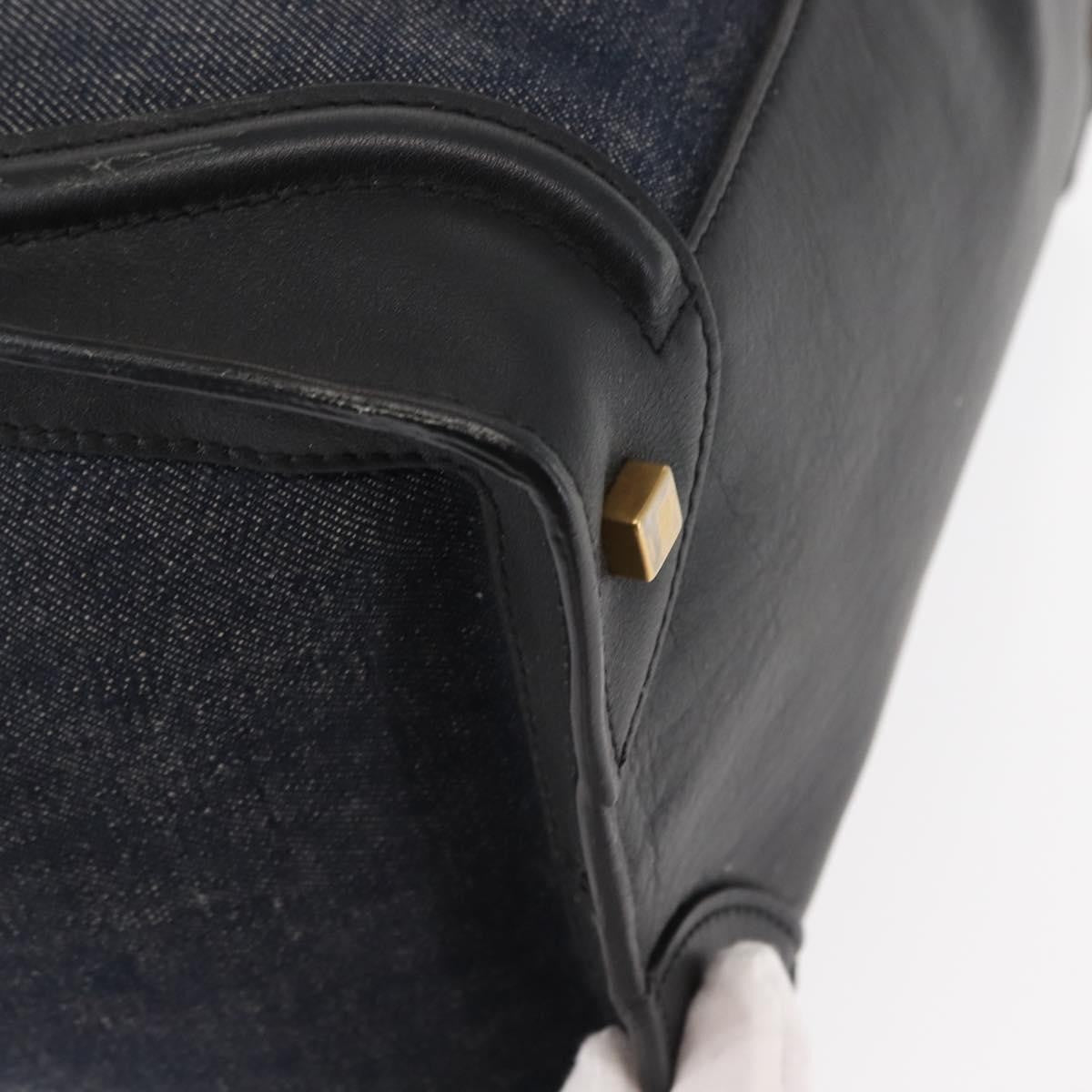 Celine Luggage Bag Denim and leather, BLACK, DENIM_JEANS, Handbag