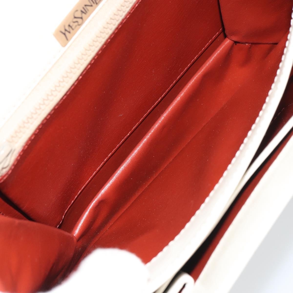 Saint Laurent Vintage Shoulder Bag Leather, WHITE, LEATHER, Shoulder bag