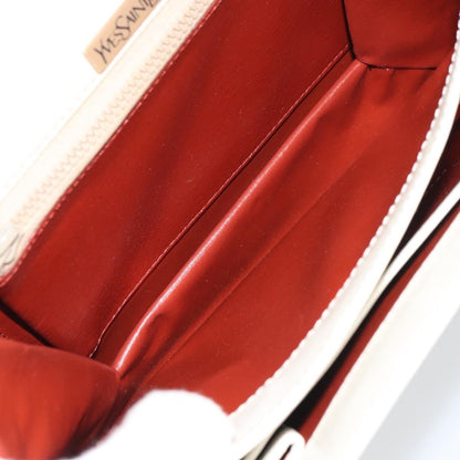 Saint Laurent Vintage Shoulder Bag Leather, WHITE, LEATHER, Shoulder bag