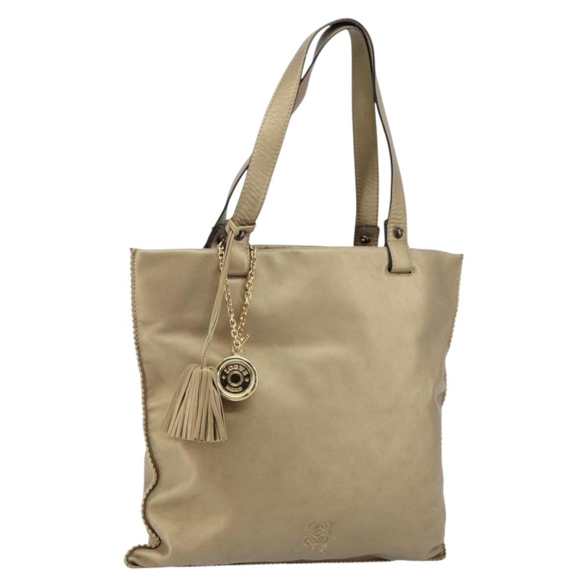 Loewe Anagram Tote Leather, GOLD, LEATHER, Tote bag