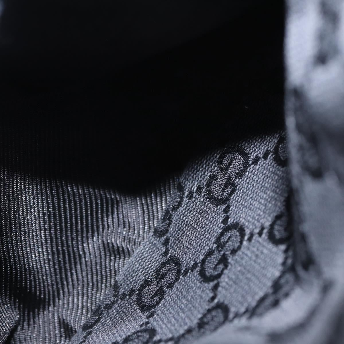 Gucci Vintage Double Belt Bag GG Canvas with Leather, BLACK, CANVAS, Shoulder bag