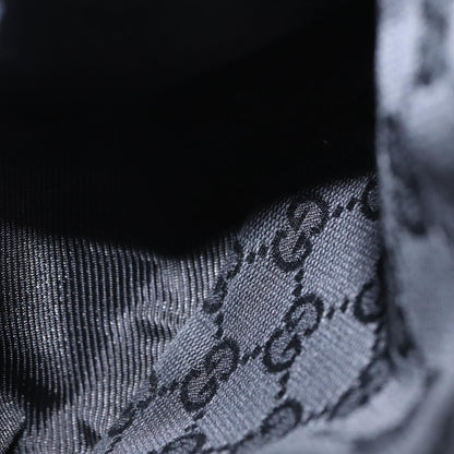 Gucci Vintage Double Belt Bag GG Canvas with Leather, BLACK, CANVAS, Shoulder bag