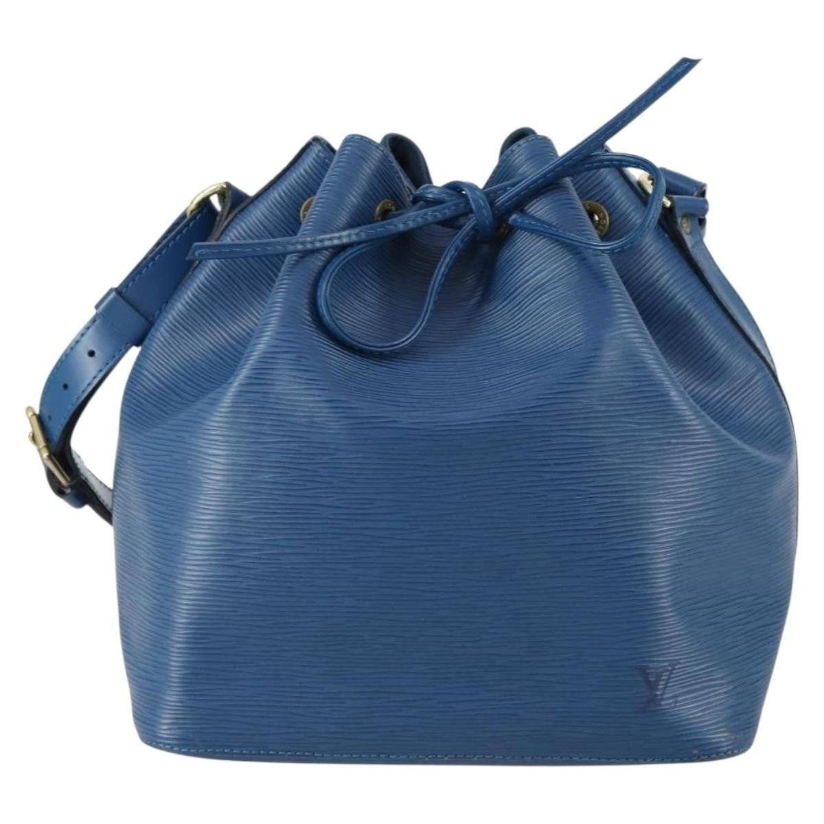 Louis Vuitton Petit Noe Handbag Epi Leather, BLUE, LEATHER, Shoulder bag