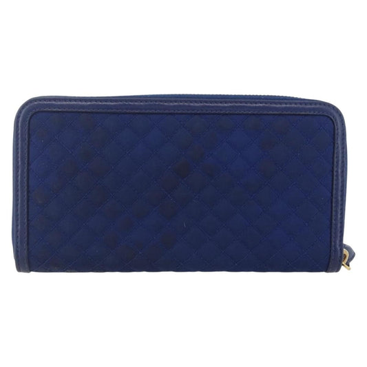 Prada Zip Around Organizer Wallet Saffiano Leather with Applique, BLUE, LEATHER, Wallets