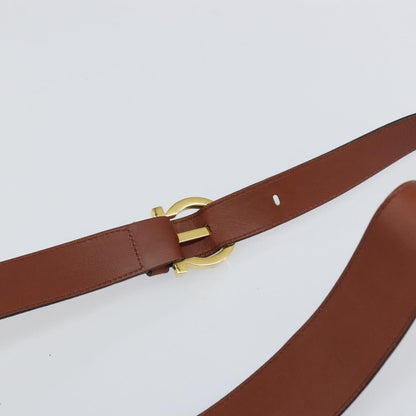 Salvatore Ferragamo Gancini Shoulder Bag Leather, BROWN, LEATHER, Shoulder bag