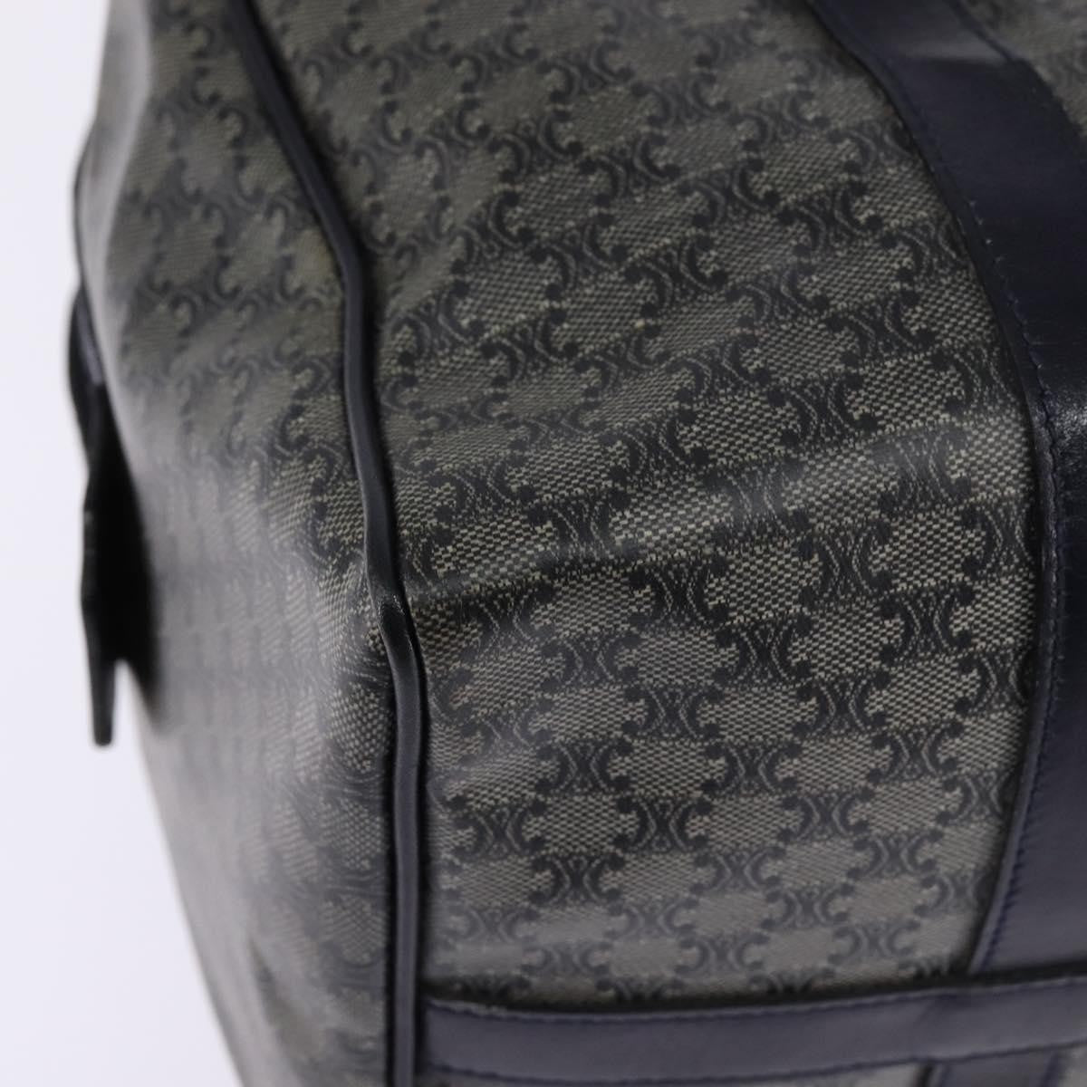 Celine Vintage Boston Bag Macadam Coated Canvas, NAVY, CANVAS, Handbag