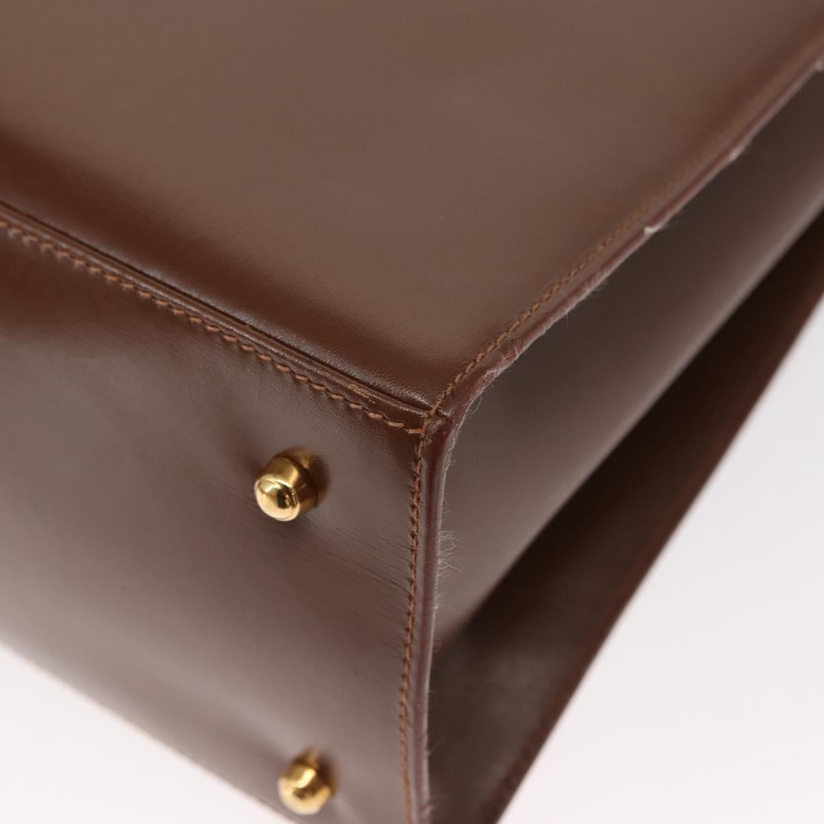 Gucci Vintage Lady Lock Top Handle Bag Leather, BROWN, LEATHER, Handbag