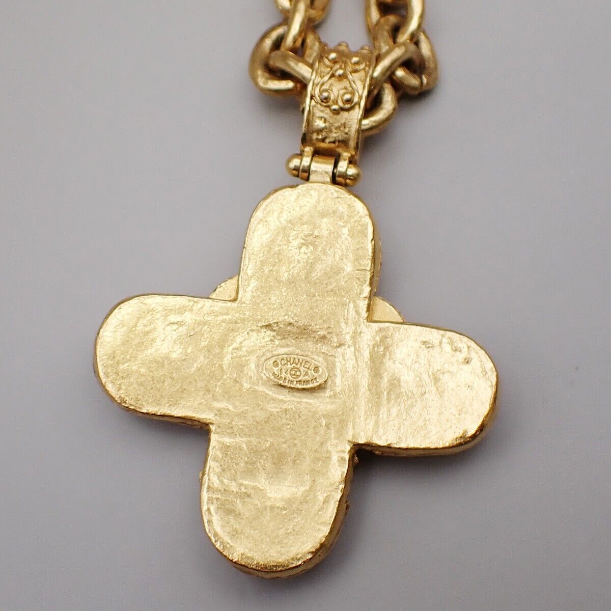 Chanel Vintage Triple CC Chain Necklace Metal, GOLD, GOLD_PLATED, Necklace