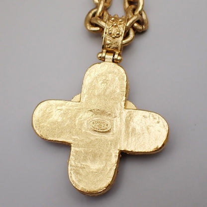 Chanel Vintage Triple CC Chain Necklace Metal, GOLD, GOLD_PLATED, Necklace