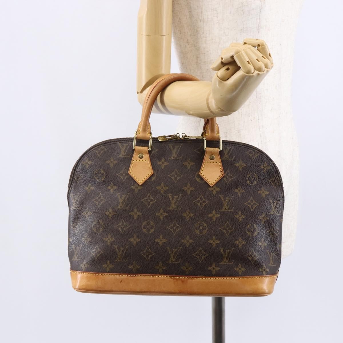 Louis Vuitton Alma Handbag Monogram Canvas, BROWN, CANVAS, Handbag