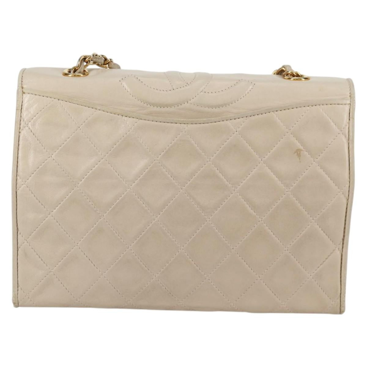 Chanel Vintage Tassel Flap Bag Quilted Lambskin, GOLD, LAMB_SKIN, Handbag