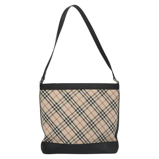 Burberry Shoulder Bag Nova Check Canvas, BEIGE, CANVAS, Shoulder bag