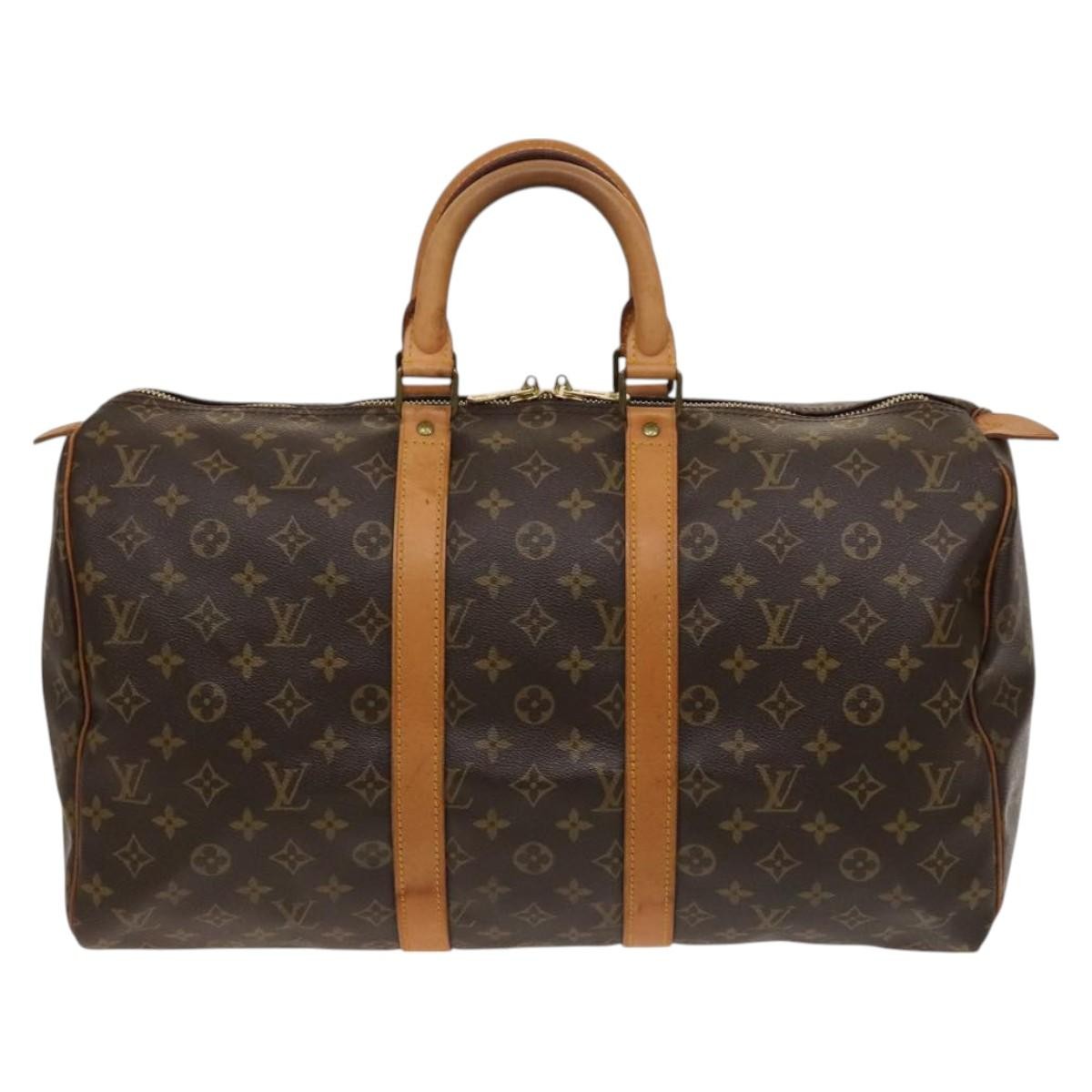 Louis Vuitton Keepall Bag Monogram Canvas, BROWN, CANVAS, Travel bag