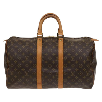 Louis Vuitton Keepall Bag Monogram Canvas, BROWN, CANVAS, Travel bag