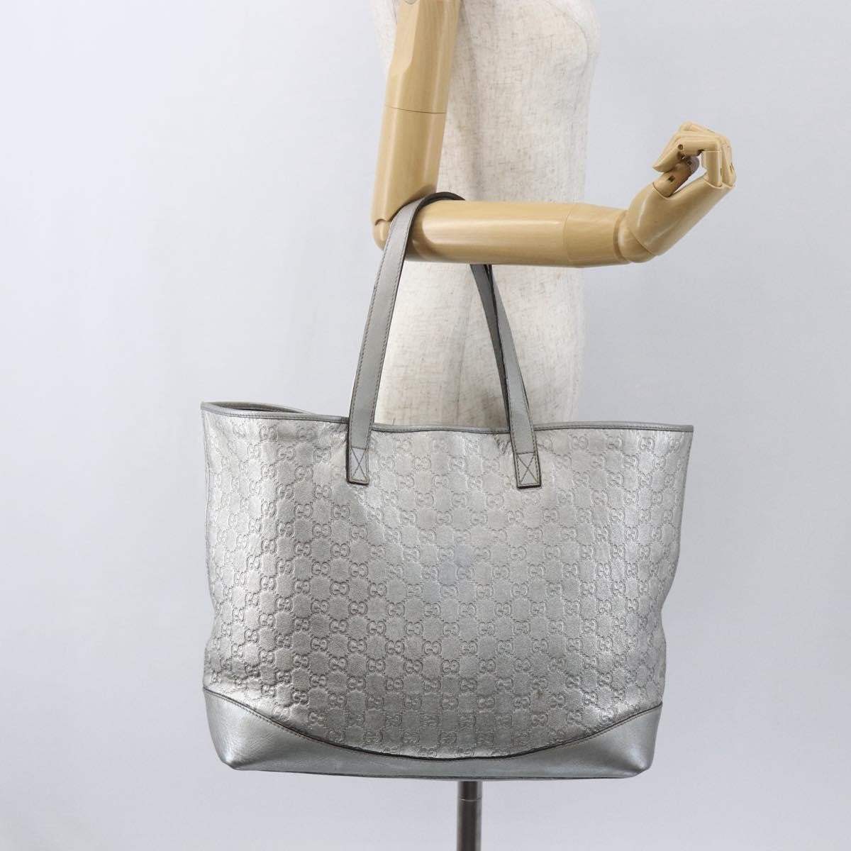 Gucci Plus Tote Guccissima Leather, SILVER, LEATHER, Tote bag