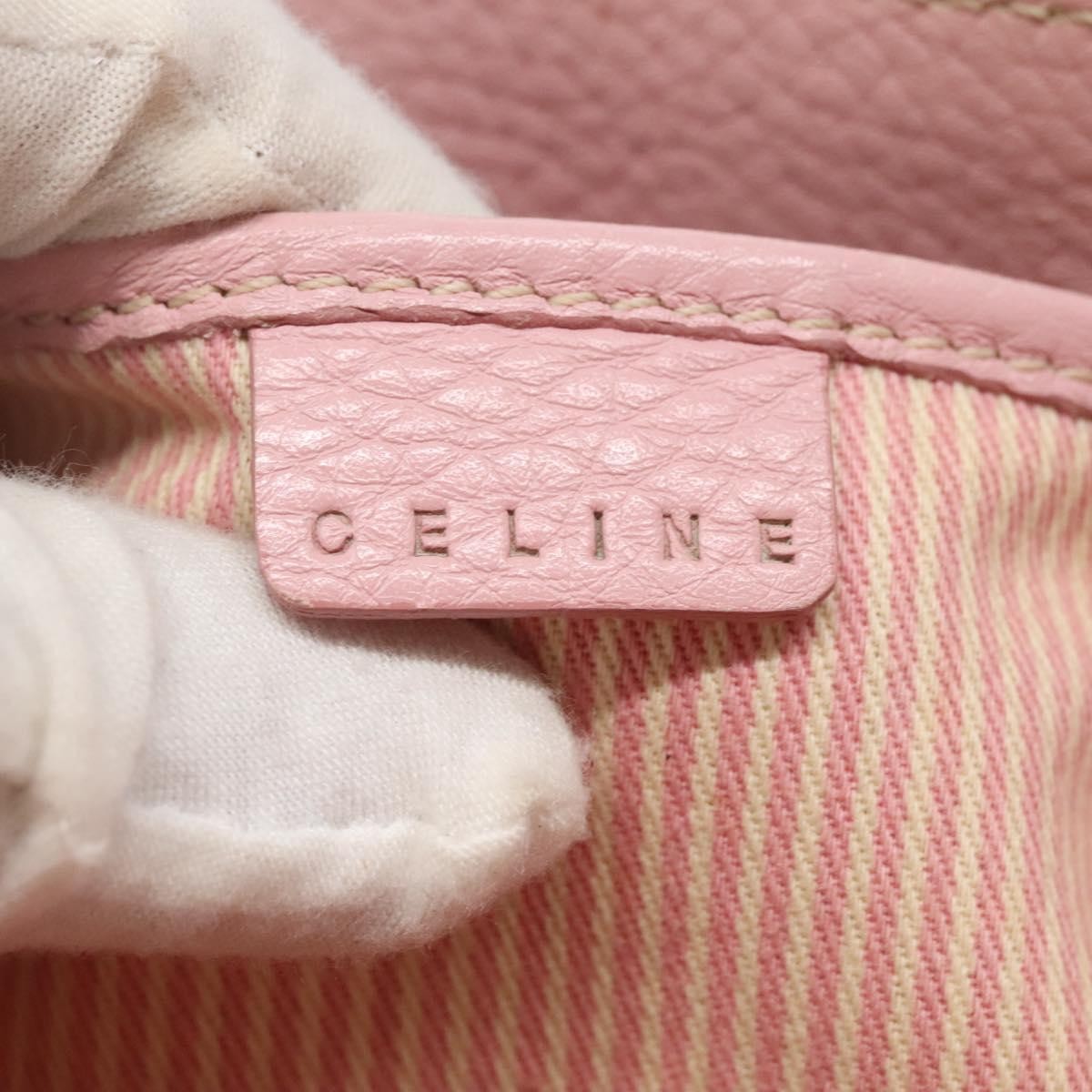 Celine Boogie Satchel Leather, PINK, LEATHER, Handbag