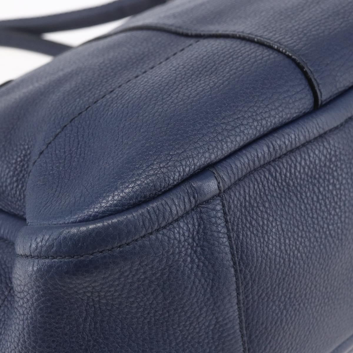 Salvatore Ferragamo Izzie Gancini Embossed Tote Soft Calf, BLUE, LEATHER, Tote bag