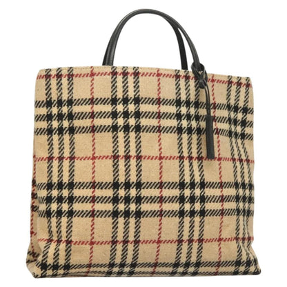 Burberry Nova Check Handbag Wool, BEIGE, WOOL, Handbag