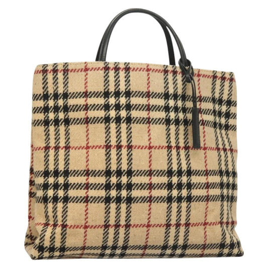 Burberry Nova Check Handbag Wool, BEIGE, WOOL, Handbag