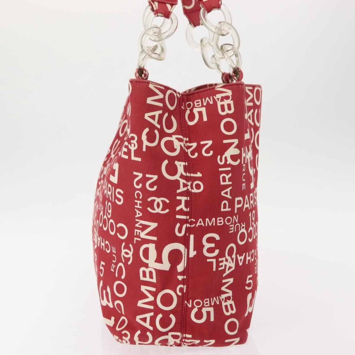 Chanel 31 Rue Cambon Beach Zip Tote Printed Canvas, RED, CANVAS, Tote bag
