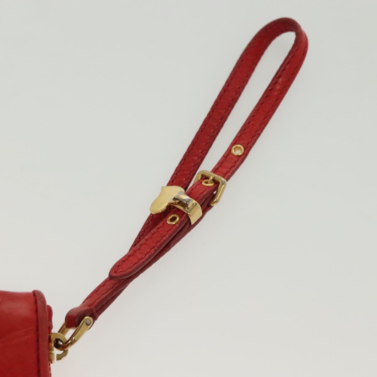 Miu Miu Zip Wristlet Pouch Leather, RED, LEATHER, Clutche & pouche