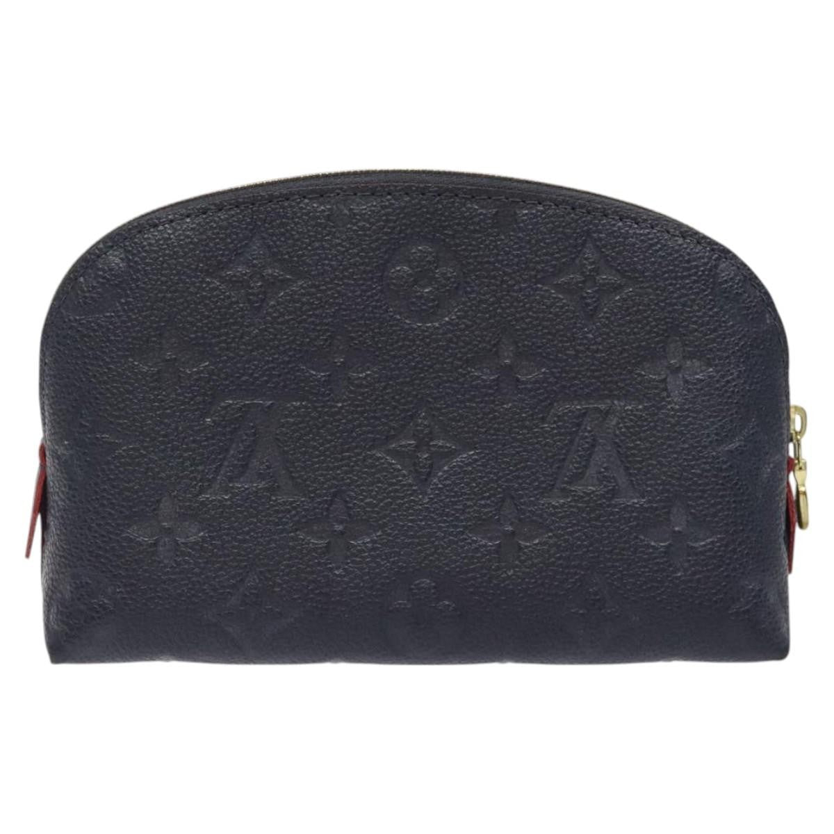 Louis Vuitton Cosmetic Pouch Monogram Empreinte Leather, NAVY, LEATHER, Toiletry Case