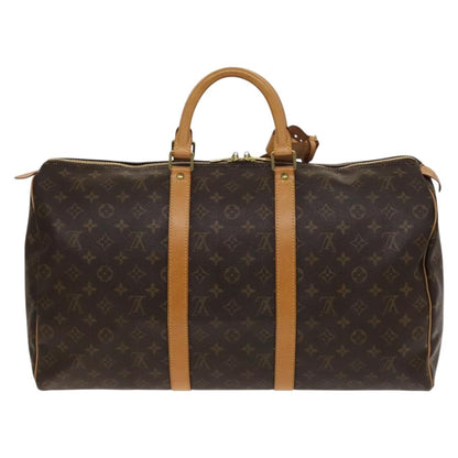 Louis Vuitton Keepall Bag Monogram Canvas, BROWN, CANVAS, Travel bag
