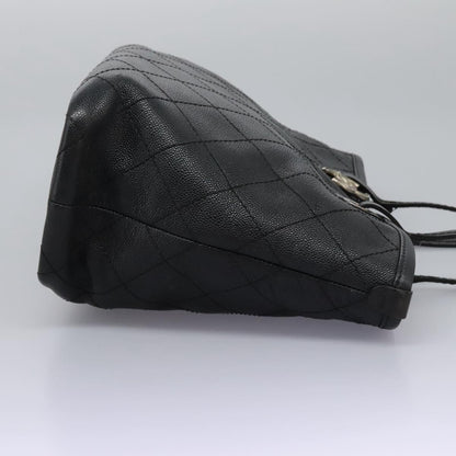 Chanel Fever Tote Quilted Caviar, BLACK, LEATHER, Tote bag