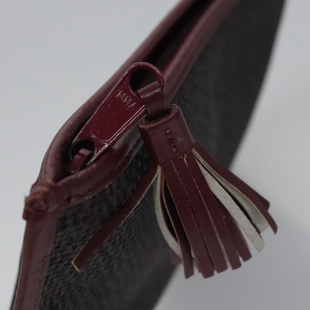 Saint Laurent Zipped Pouch Canvas, GRAY, PVC, Clutche & pouche