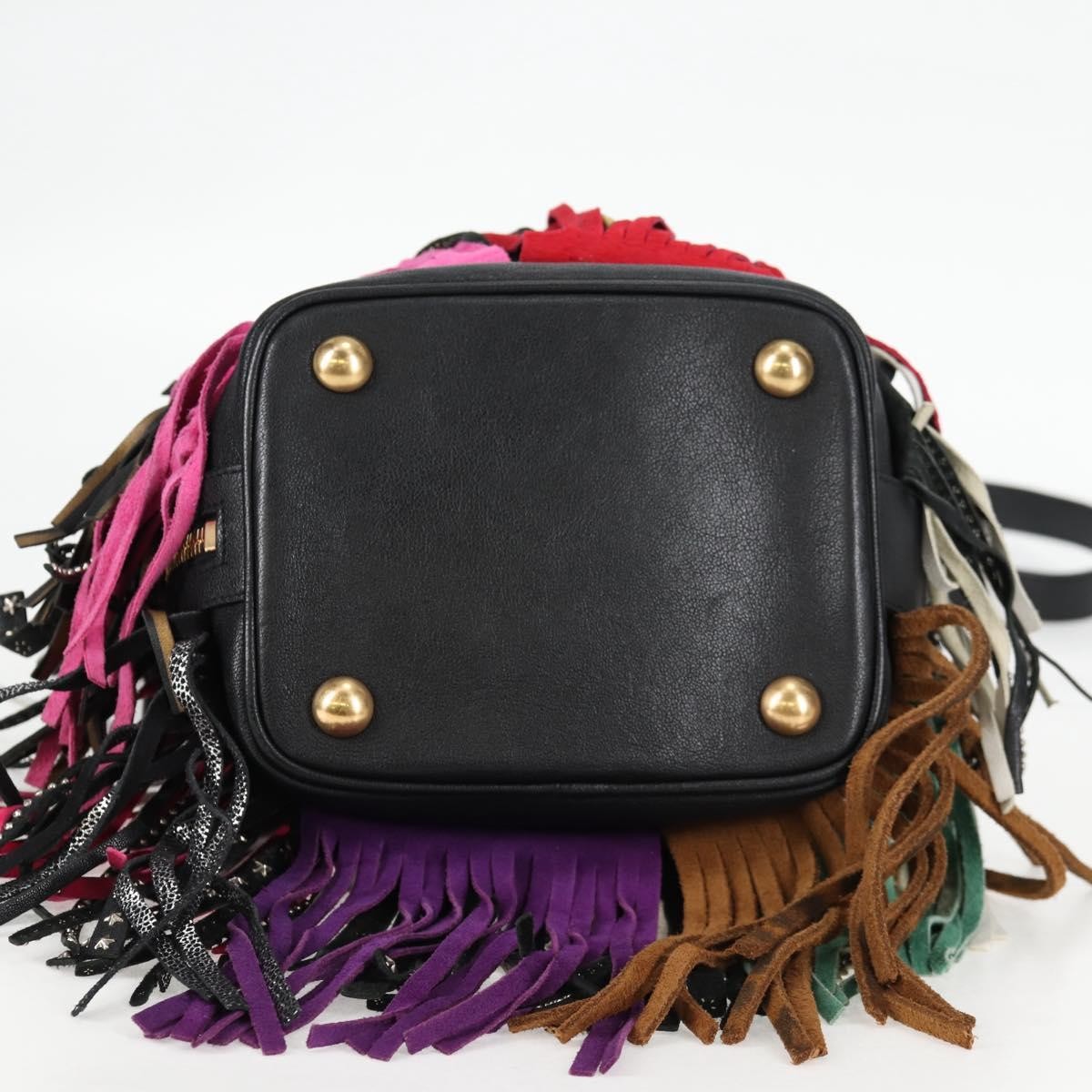 Saint Laurent Fringe Emmanuelle Bucket Bag Multicolor Leather, MULTICOLOUR, LEATHER, Shoulder bag